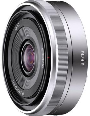 Objektīvs Sony E 16/2.8 Silver