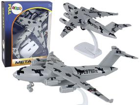  Rotaļu lidmašīna Lean Toys HW-605, pelēka krās.