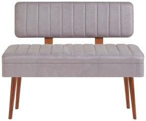 Prieškambario suoliukas Kalune Design Vina 0707-1, pilka sp./riešuto sp., 36 cm x 110 cm x 85 cm