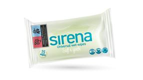 Mitrās salvetes Sirena, 1 sl, 15 gab.