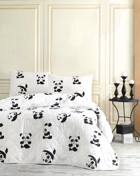 Vaikiškas patalynės užvalkalų komplektas Mijolnir Panda 162ELR9128, balta sp./juoda sp., 160 x 220 cm