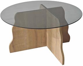 Kavos staliukas Kalune Design Butterfly, fume sp./sapphire oak sp., 75 cm x 75 cm x 40 cm