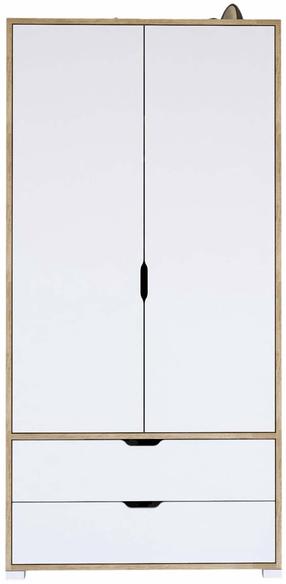 Skapis Kalune Design 1600-015, balts krās./valriekstu krās., 45 cm x 90 cm x 183 cm