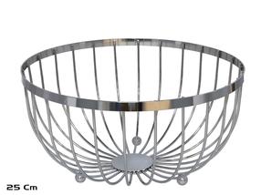 Корзина фруктов и овощей Kitchen&GO, металл, 25 см x 25 см x 25 см, серебристый цв.