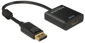 Adapteris Delock Displayport 1.2 to HDMI Display port male, HDMI female, 20 m, juoda sp.