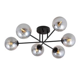 Светильник потолочный Emibig Roma 6 1245/6, E14, 6 x 10 Вт, графитовый цв. / черный цв., 14 x 14 см