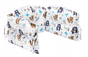 Защитный бортик Thick Bear & Fox, синий цв./коричневый цв./белый цв., 160 см x 30 см