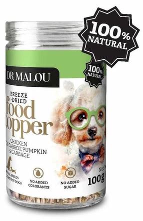 Maisto papildas šunims Dr Malou Food Topper Chicken With Carrot, Pumpkin & Cabbage, vištiena, 0.100 kg