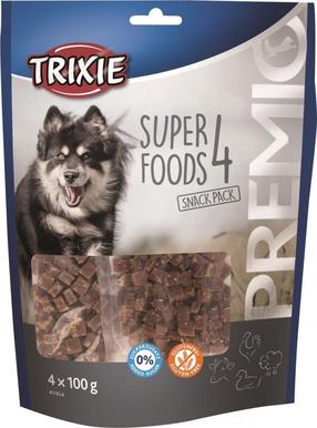 Sausā suņu barība Trixie Super Foods Premio 4 Snack Pack, jēra gaļa/liellopa gaļa/vistas gaļa/pīles gaļa, 0.1 kg, 4 gab.