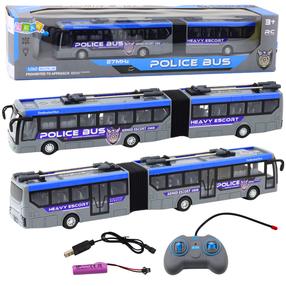 Rc-автобус Lean Toys Poloice 22929, 1:32, синий цв./серый цв.