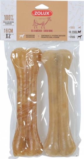 Skanėstas šunims Zolux Bone, karvės oda, 0.160 kg, 2 vnt.