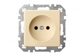 Розетка Liregus Epsilon IKL16-304-01 E/S, без заземления, бежевый цв.