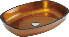 Vonios praustuvas Mexen Araks 24155450, stiklas, 54 cm x 39 cm x 11 cm, aukso sp.