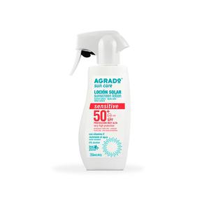 Päevituse hoolduslosjoon keha jaoks Agrado Sensitive Sun SPF50, 250 ml
