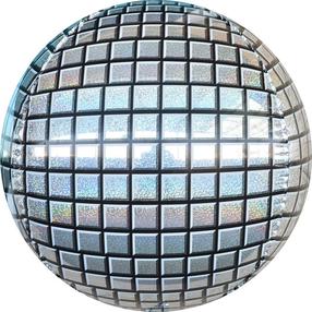 Folinis balionas apvalus GoDan Disco Ball, sidabro sp.