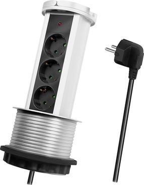 Pikendusjuhe Logilink Flush-Mount Socket, 1.5 mm², 1.8 m, 3 pesa, hõbe v./must v.