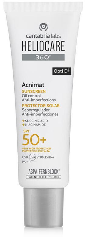 Päevituse hoolduskreem tooted näole Heliocare 360° Acnimat SPF50+, 50 ml