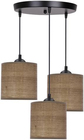 Šviestuvas kabinamas Candellux Lighting Legno, E27, 3 x 40 W, ruda sp. / juoda sp., 15 x 15 cm