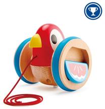 Traukiamas žaislas Hape Pull Along Bird, 12.1 cm, įvairių spalvų