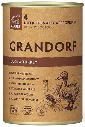 Šlapias šunų maistas Grandorf Holistic, kalakutiena/antiena, 0.4 kg