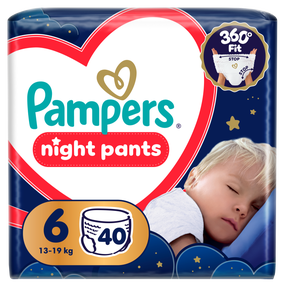 Sauskelnės nakčiai Pampers Night Pants, 6 dydis, 40 vnt.