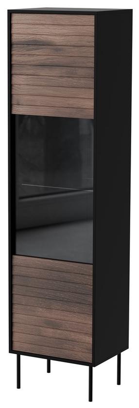 Vitrina Cama Meble Cortina, ruda sp./juoda sp., 40 cm x 53 cm x 182 cm