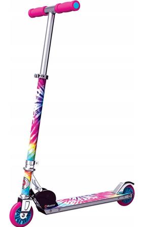 Bērnu skūteris Razor Tie Dye, rozā krās./daudzkrāsaina
