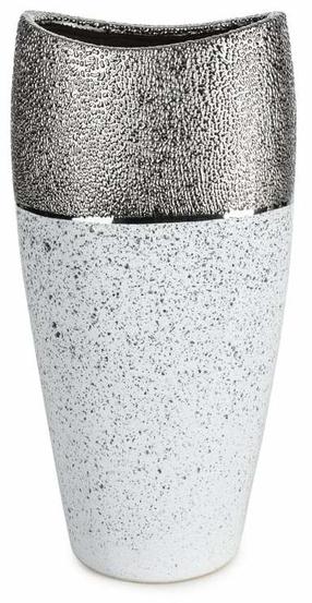 Dekoratyvinė vaza Milo, 40 cm, balta/sidabro