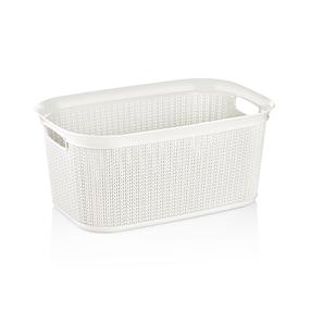 Pesukorv Knitas, 38 l, valge v., 57 cm x 37 cm x 25 cm