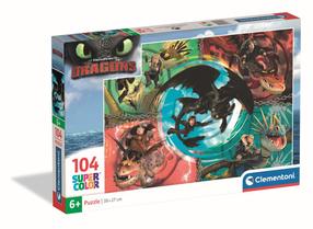 Пазл Clementoni How To Train Your Dragon 25035, 27 см x 38 см, 104 шт., многоцветный