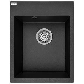 Virtuvinė plautuvė Laveo Monchichi SBO_710Y, Black, granitas, 39 cm x 50 cm x 19 cm, juoda sp.