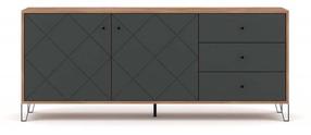 Komoda Bilbao BL06 2D3S, ąžuolo sp., 75.2 cm x 40 cm x 183.4 cm