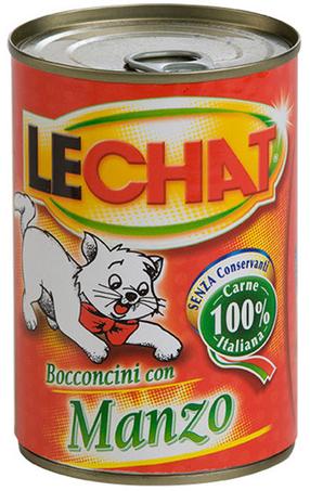 Mitrā kaķu barība Monge LeChat Chunkies, liellopa gaļa, 0.4 kg