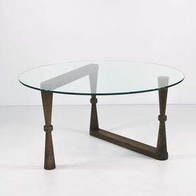 Kafijas galdiņš Kalune Design Yuvarlak S301, valriekstu krās., 80 cm x 80 cm x 41 cm