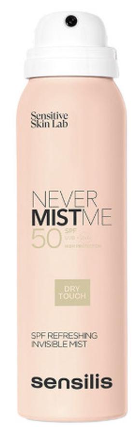Спрей для ухода за загаром для лица Sensilis Never Mist Me Refreshing Invisible SPF50, 100 мл