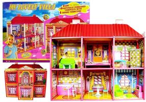 Кукольный домик, c аксессуарами Lean Toys Large Villa, многоцветный