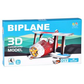 3D dėlionė Biplane ZA5721, 17 cm x 10 cm, 62 vnt., balta sp./raudona sp.