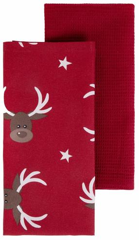 Šluostė, universali Homla Reindeer 871073, raudona, medvilnė, 2 vnt.