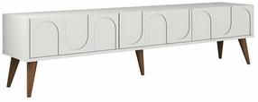 Televizoriaus spintelė Kalune Design Lyon 44, balta sp./riešuto sp., 35 cm x 180 cm x 43 cm