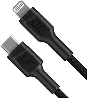 Laidas Green Cell, USB Type C/Apple Lightning, juoda