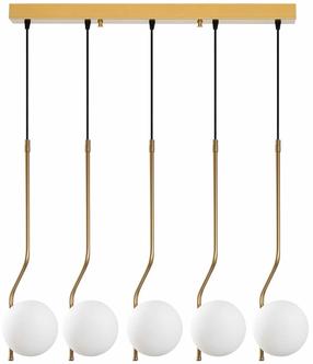 Lampa griesti Opviq Tulip 13830 521SHN3471, E14, 5 x 40 W, balta krās. / zelta krās.