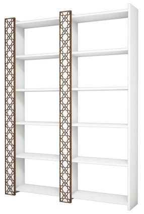 Pastatoma lentyna Kalune Design City 2, balta sp., 170 cm x 24.2 cm x 124.6 cm