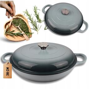 Emaliuotas ketaus puodas Atusa Hage, Ø30 cm, 3 l, žalia sp.