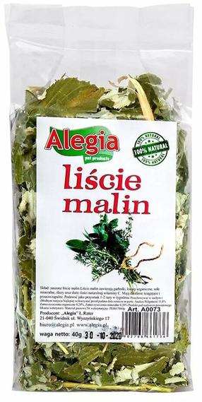Maistas graužikams Alegia Raspberry Leaves, universalus, 0.04 kg