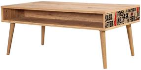 Kavos staliukas Kalune Design Viva 766, ruda sp./raudona sp., 110 cm x 60 cm x 45 cm