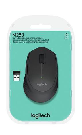 Bezvadu datora pele Logitech M280, melna krās.
