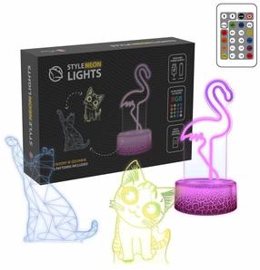Dekoracija Manta 3D Animals su LED apšvietimu, 20 cm, 10 cm, įvairių spalvų