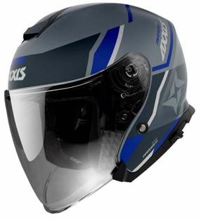 Motociklininko šalmas Axxis Mirage SV Damasko D7, M (57-58 cm), mėlyna sp./pilka sp.