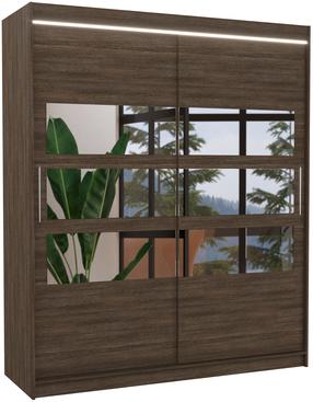 Spinta ADRK Toledo LED, šokolado sp., 180 cm x 58 cm x 200 cm, su veidrodžiu