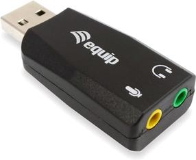 Adapteris Equip USB Audio Adapter 245320 USB Male (vyriška), 3.5mm stereo/3.5mm microphone Female (moteriška), juoda sp.
